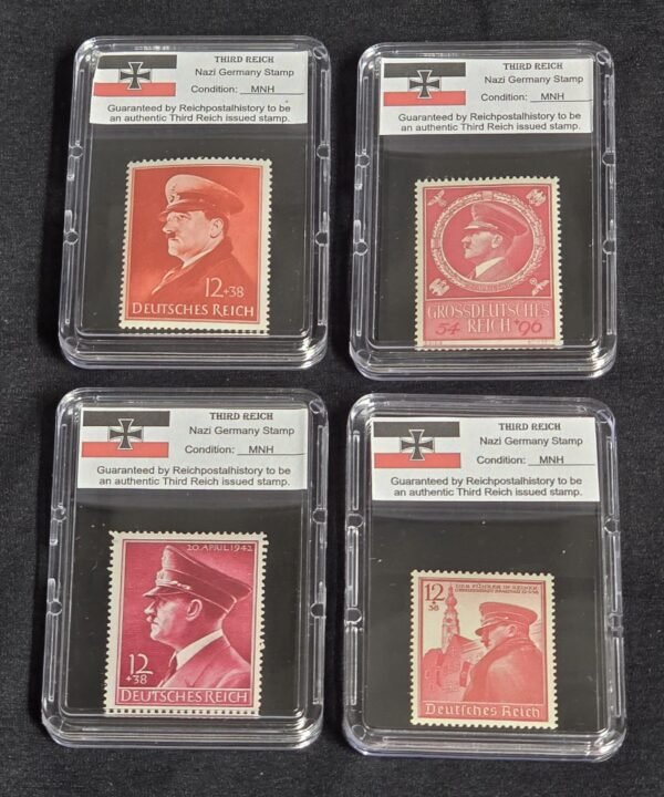 20260608_212532.jpg Adolf Hitler Birthday Stamps Set x 4 w Hard Slab Case WW2 Nazi German Third Reich NSDAP Postage