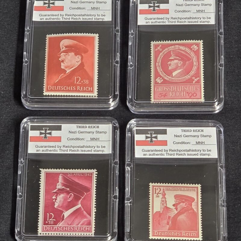 20260608_212532.jpg Adolf Hitler Birthday Stamps Set x 4 w Hard Slab Case WW2 Nazi German Third Reich NSDAP Postage
