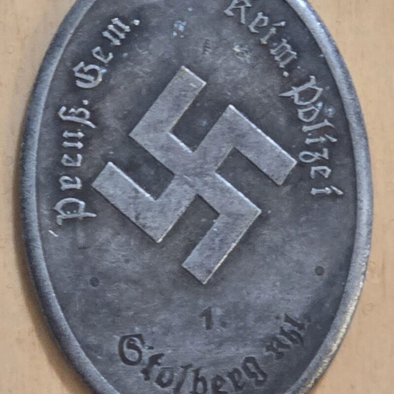20260609_155648.jpg WW2 German Third Reich Silver Prussian Gestapo Warrant Disc Badge Secret Police Stolberg