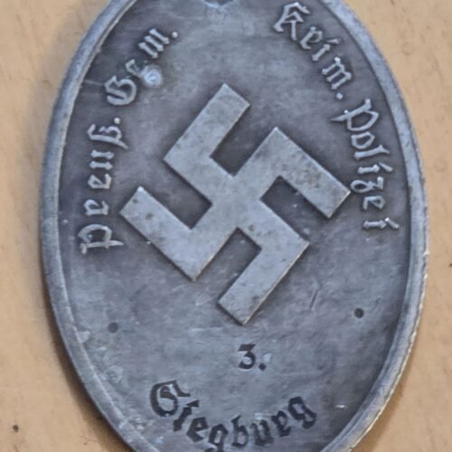 20260609_155659-a2de4fd.jpg WW2 German Third Reich Silver Prussian Gestapo Warrant Disc Badge Secret Police Siegburg