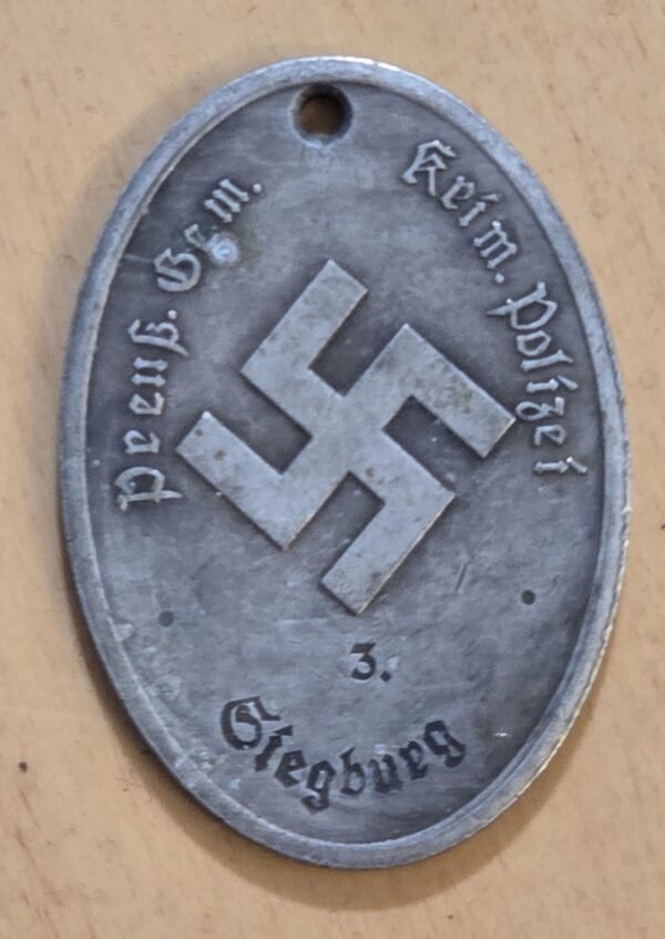 20260609_155659-a2de4fd.jpg WW2 German Third Reich Silver Prussian Gestapo Warrant Disc Badge Secret Police Siegburg