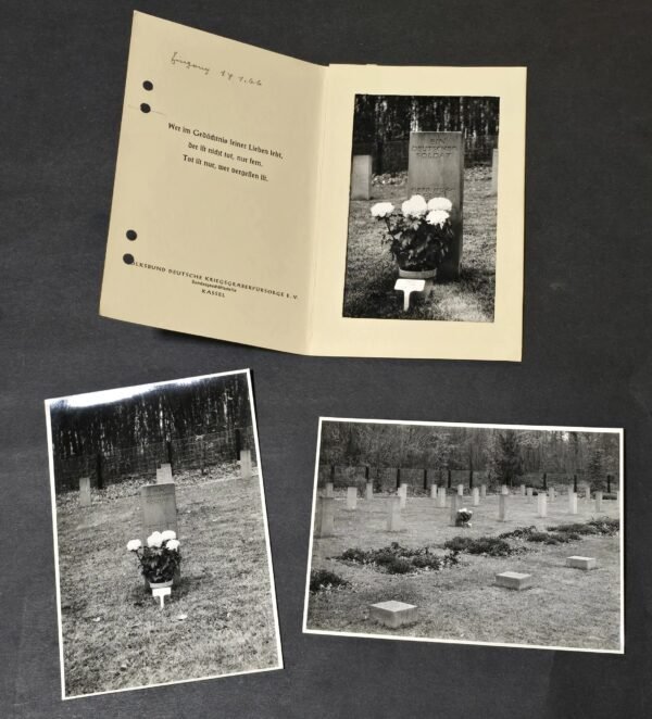 20260610_163957.jpg German War Cemetery Folder w 3 Photo Postcards Volksbund Kassel Soldier Graves