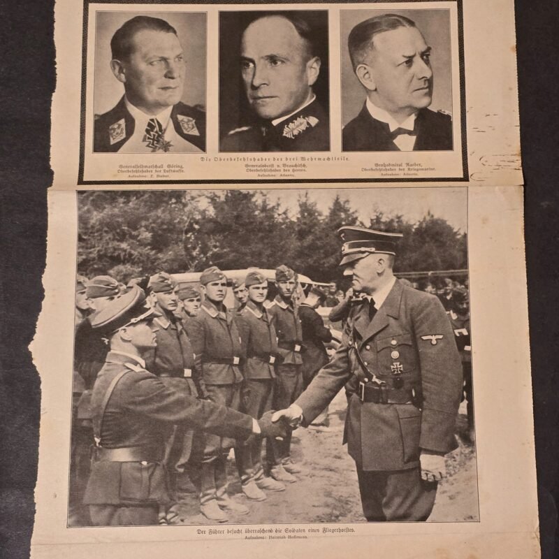 20260610_192953.jpg Third Reich 1940 Newspaper Page Adolf Hitler - Hermann Goring WW2 German