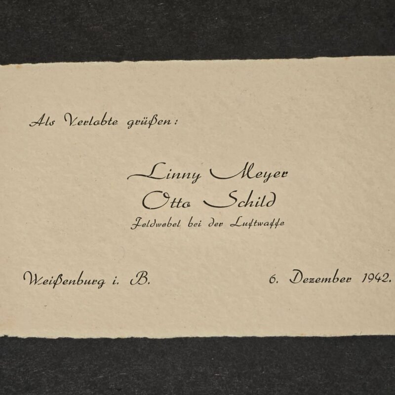 20260610_193431.jpg WWII German Luftwaffe Feldwebel Engagement Announcement Card 1942 Otto Schild