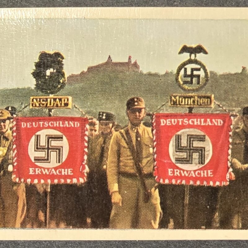 20260610_195432.jpg DEUTSCHLAND ERWACHE! Germany Awakens Swastika Standard Flag Cigarette Card Nazi German Third Reich