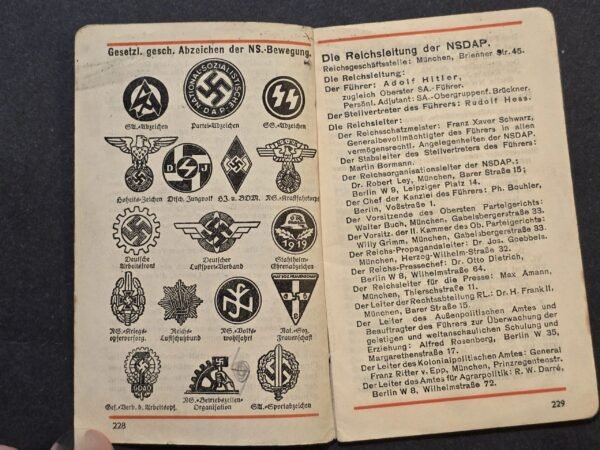 20260611_164617.jpg Rare WW2 German Third Reich Hitler-Jugend Pocket Handbook SS SA Ranks, Insignia & Organizations