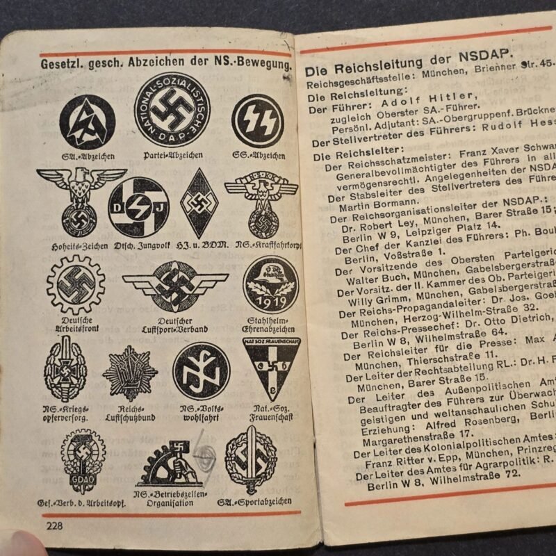 20260611_164617.jpg Rare WW2 German Third Reich Hitler-Jugend Pocket Handbook SS SA Ranks, Insignia & Organizations