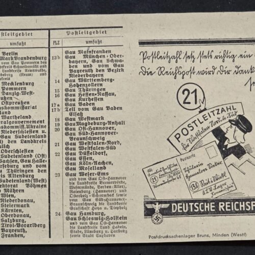 20260612_154159.jpg Rare WWII Nazi German Third Reich Deutsche Reichspost Postal District Directory Card Minden Westfalia