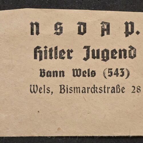 20260612_155211.jpg Original NSDAP Hitler Jugend Membership Card Fragment Wels Austria Bismarck Street