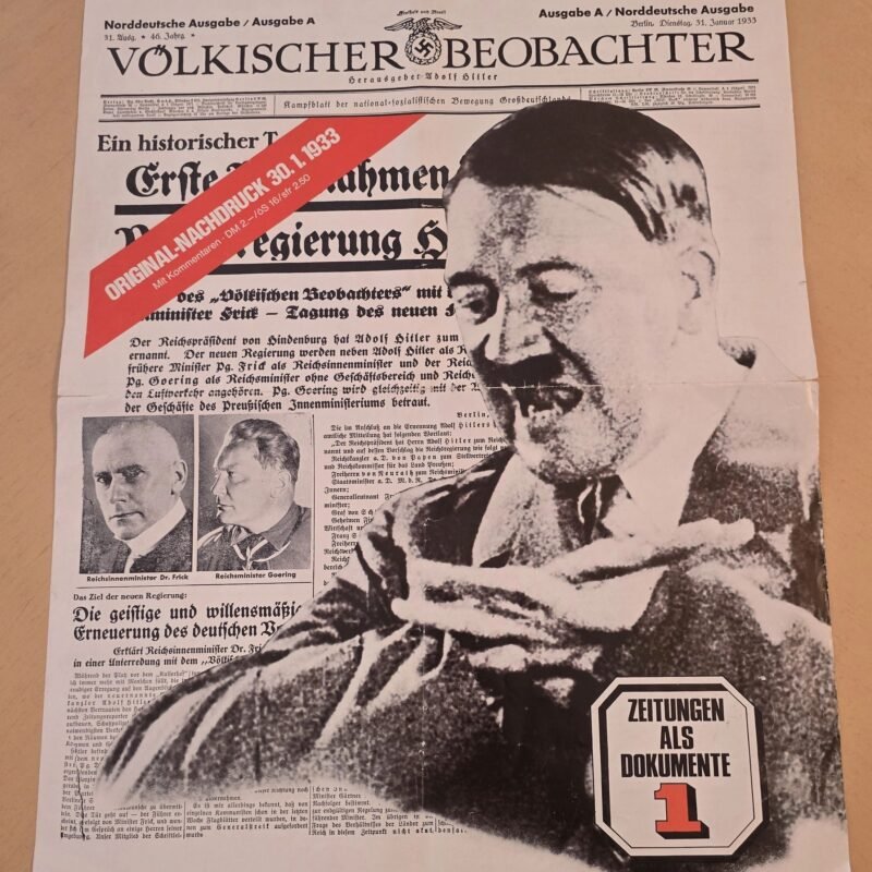 20260613_142515.jpg Third Reich Vintage 1973 Reprint of 31 January 1933 Völkischer Beobachter Newspaper Adolf Hitler