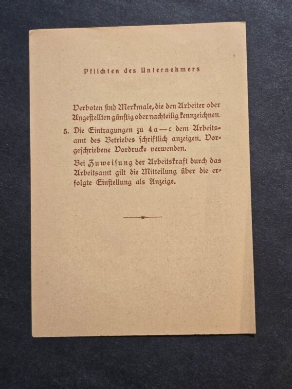 20260614_121313.jpg 1935 Third Reich Nazi German Booklet – Labor Book Instructions w Swastika Eagle Cover