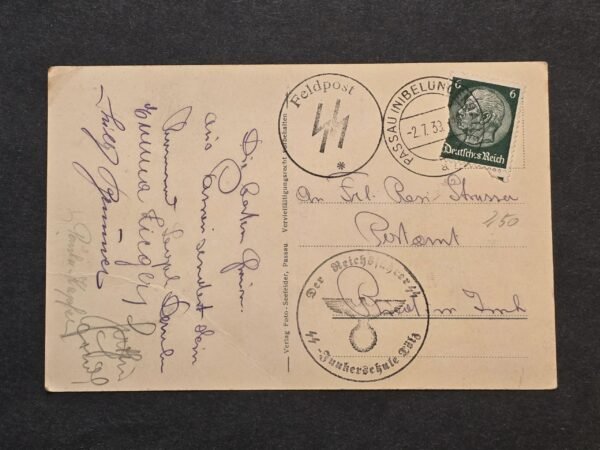 20260614_121727.jpg Rare German 1933 SS Feldpost Postcard SS Reichsführerschule Cachet