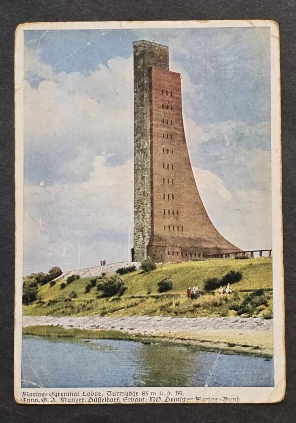 20260614_122213-d855eab.jpg Third Reich Era Color Postcard WW1 German Marine-Ehrenmal Laboe 85m Monument