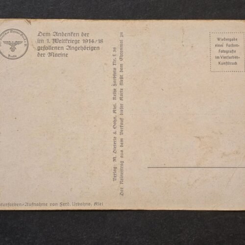 20260614_122227-139e1a4.jpg Third Reich Era Color Postcard WW1 German Marine-Ehrenmal Laboe 85m Monument