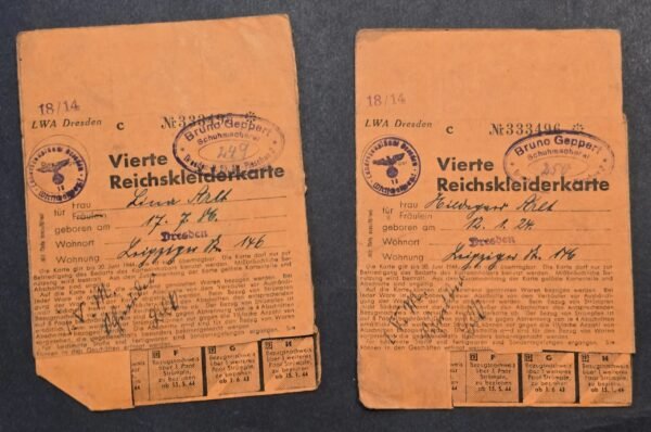 20260616_153822.jpg Lot of Third Reich Nazi German Wartime Clothing Ration Cards w/ Consecutive Numbers – WWII Era – Matching Set