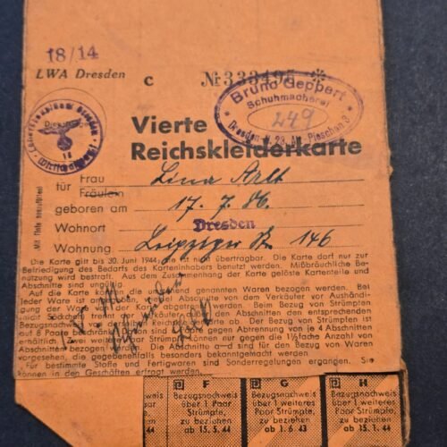 20260616_153825.jpg Lot of Third Reich Nazi German Wartime Clothing Ration Cards w/ Consecutive Numbers – WWII Era – Matching Set