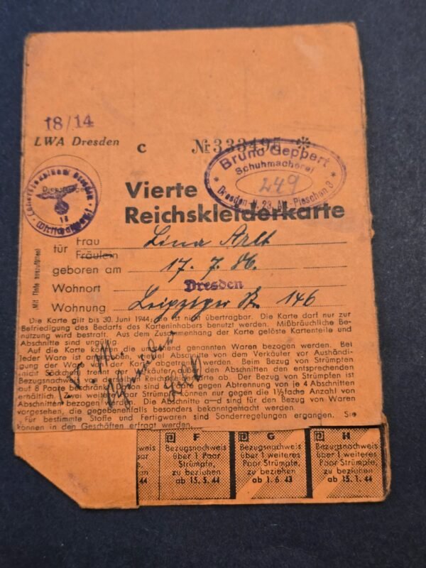 20260616_153825.jpg Lot of Third Reich Nazi German Wartime Clothing Ration Cards w/ Consecutive Numbers – WWII Era – Matching Set