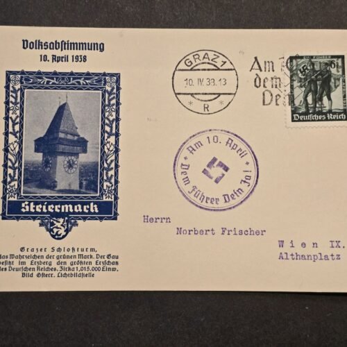 20260616_160235.jpg Third Reich NSDAP Nazi German Propaganda Postcard April 10 1938 Voting Elections JA!