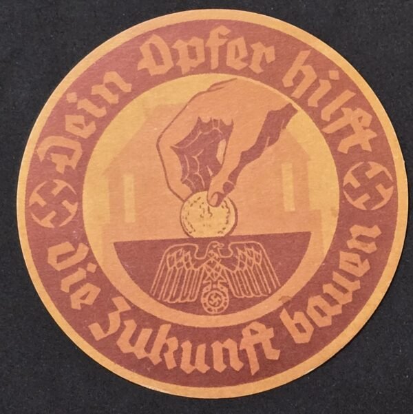 20260616_164736.jpg Third Reich Nazi German WHW Winter Help Door Sign Sticker w Swastika