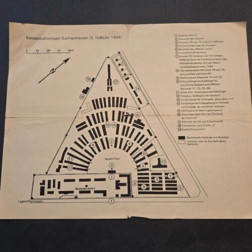 20260617_161514.jpg RARE! Original 1944 Sachsenhausen Concentration Camp Plan Map WWII Nazi Germany