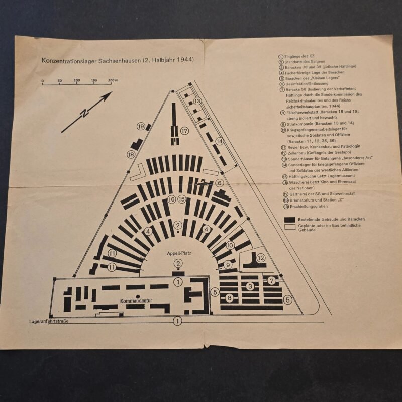 20260617_161514.jpg RARE! Original 1944 Sachsenhausen Concentration Camp Plan Map WWII Nazi Germany
