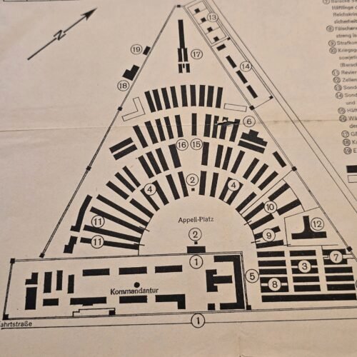 20260617_161518.jpg RARE! Original 1944 Sachsenhausen Concentration Camp Plan Map WWII Nazi Germany