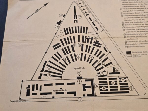 20260617_161518.jpg RARE! Original 1944 Sachsenhausen Concentration Camp Plan Map WWII Nazi Germany