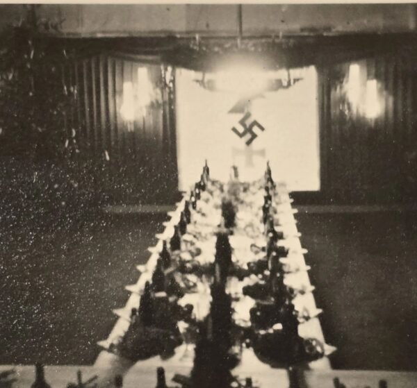 20260621_122055.jpg Luftwaffe Swastika Eagle Officers Christmas Dinner Setting WW2 German Military Photo