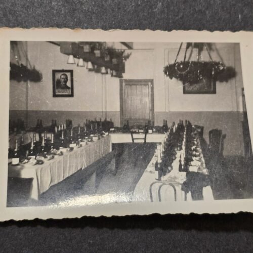 20260621_122154.jpg Adolf Hitler Portrait - Champagne Officers Military Christmas Dinner Setting WW2 German Photo