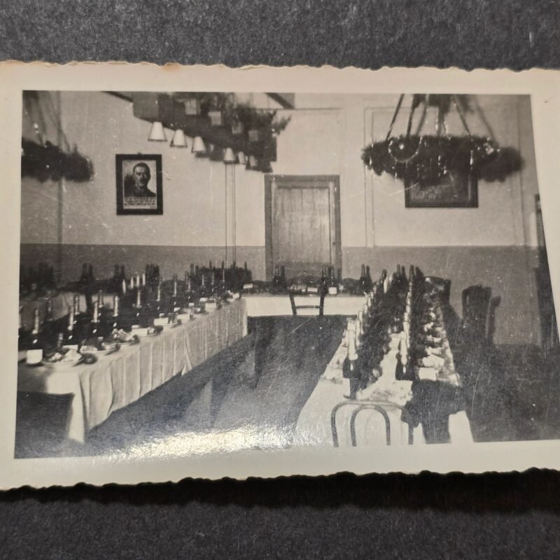20260621_122154.jpg Adolf Hitler Portrait - Champagne Officers Military Christmas Dinner Setting WW2 German Photo