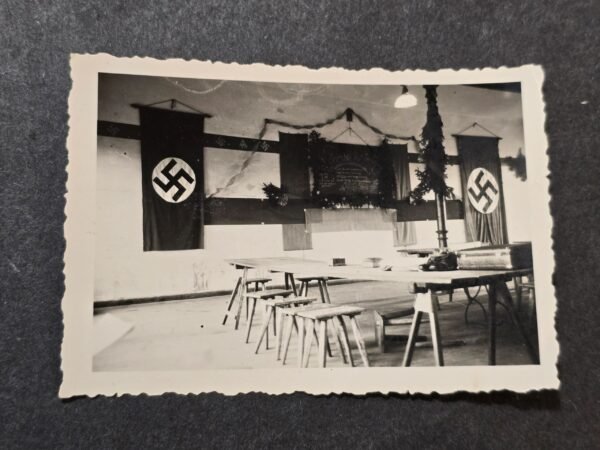 20260621_122211.jpg SA Stormtroopers Room w Swastika Flags Banners SA Logos WW2 German Photo