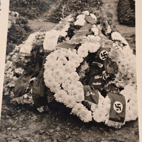 20260621_122231.jpg Swastika Funeral Sash - KIA Soldiers Funeral Grave Burial Photo WW2 German Third Reich Era Photograph