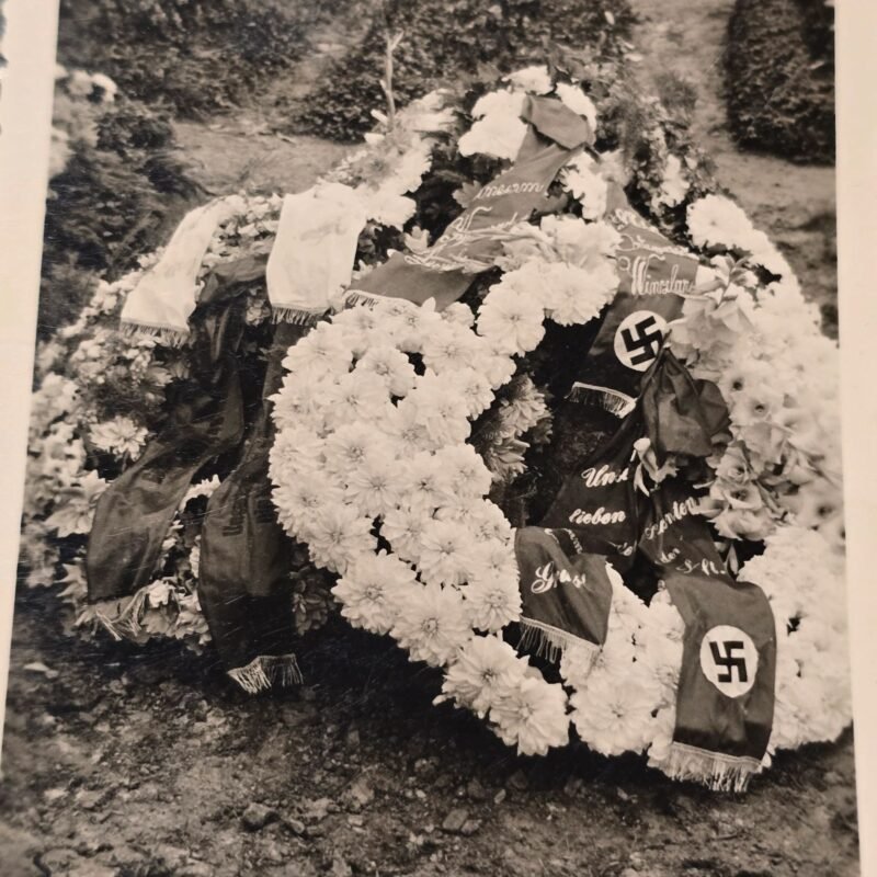20260621_122231.jpg Swastika Funeral Sash - KIA Soldiers Funeral Grave Burial Photo WW2 German Third Reich Era Photograph
