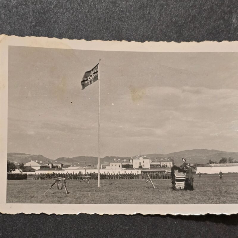 20260621_122500.jpg Swastika Battle Flag - Machine Guns Wehrmacht Steel Helmet Soldiers WW2 German Photo