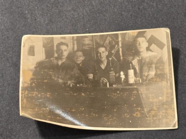 20260621_155313.jpg 1943 Young NSDAP Men w Swastika Flag Banner WW2 German Third Reich Era Photo