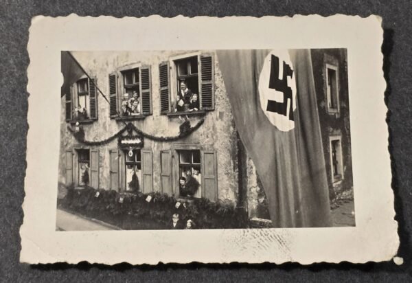 20260621_155509.jpg SWASTIKA FLAGS! Third Reich NSDAP Party Fanatics w 20+ Flags WW2 German Photo
