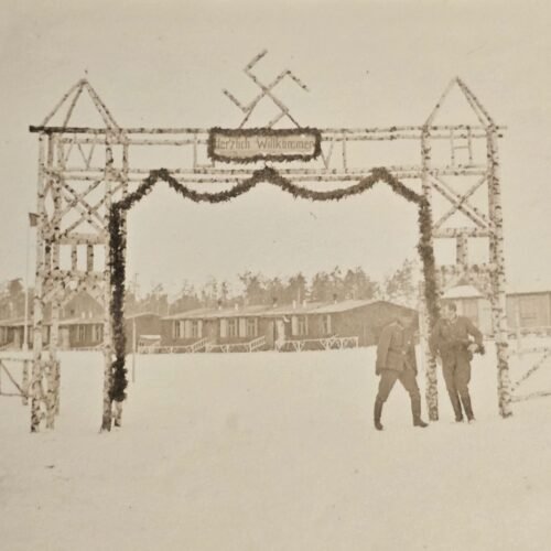 20260621_155530.jpg WELCOME! Wehrmacht Depot w Swastika Motiff Gates Decoration WW2 German Third Reich Era Photo