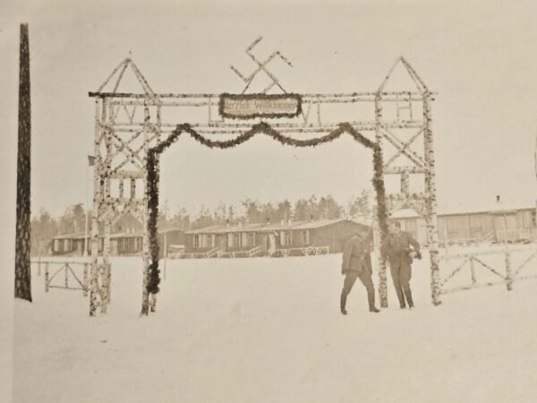 20260621_155530.jpg WELCOME! Wehrmacht Depot w Swastika Motiff Gates Decoration WW2 German Third Reich Era Photo