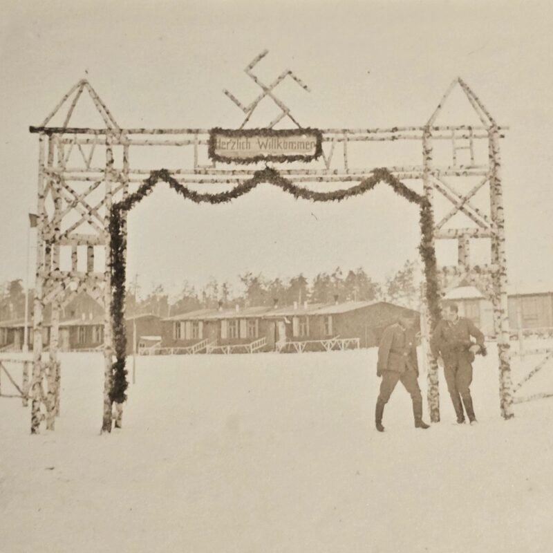 20260621_155530.jpg WELCOME! Wehrmacht Depot w Swastika Motiff Gates Decoration WW2 German Third Reich Era Photo