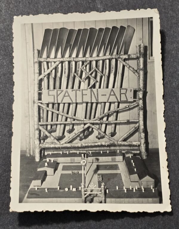20260621_155634.jpg RAR Swastika Decoration w Barracks Model WW2 German Third Reich Era Photo