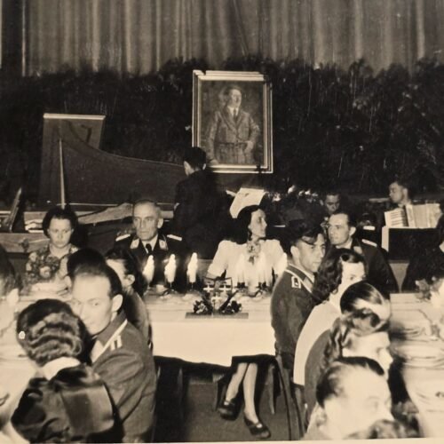 20260621_155935.jpg Adolf Hitler Painting hangs at Luftwaffe High Ranking Officers Gathering WW2 German Photo