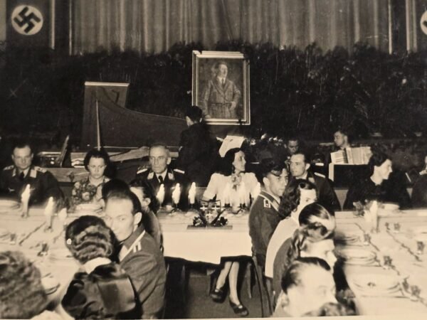 20260621_155935.jpg Adolf Hitler Painting hangs at Luftwaffe High Ranking Officers Gathering WW2 German Photo