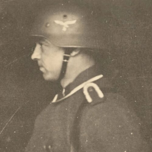 20260621_155950.jpg Luftwaffe Steel Helmet w Swastika Eagle WW2 German Third Reich Era Military Photo