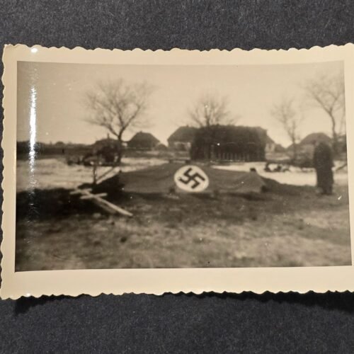 20260621_160037.jpg Large Swastika Marker ID Flag Banner WW2 German Third Reich Era Military Photo