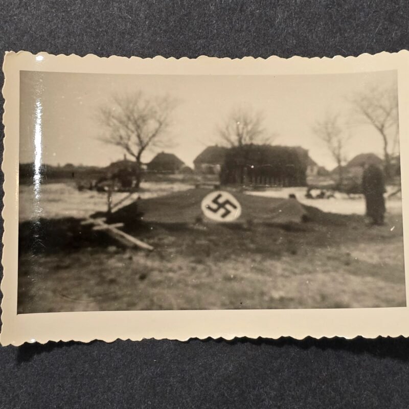 20260621_160037.jpg Large Swastika Marker ID Flag Banner WW2 German Third Reich Era Military Photo