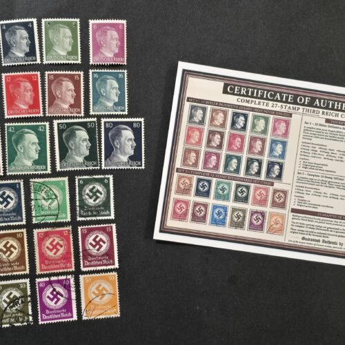 20260623_151452 - Copy Adolf Hitler + Swastika Stamp Set w COA WW2 Nazi German Third Reich NSDAP Sets