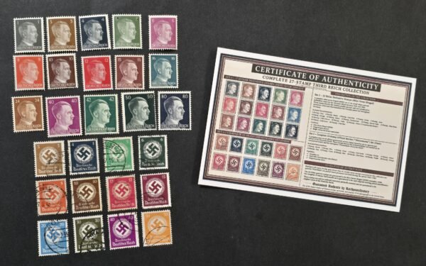 20260623_151452 - Copy Adolf Hitler + Swastika Stamp Set w COA WW2 Nazi German Third Reich NSDAP Sets