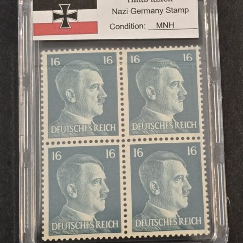 20260623_184337 WWII Nazi German Adolf Hitler 16 Pfennig Stamp Block of 4 MNH w Slab Case Third Reich NSDAP 1941–44