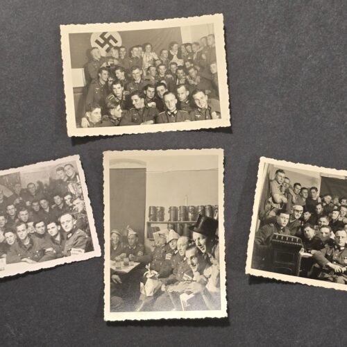 20260626_172111.jpg Swastika Flags NAMED COMPANY! Deutsche Wehrmacht Armbands WW2 German Soldiers Photo Lot x 4