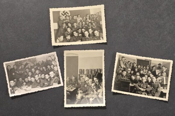 20260626_172111.jpg Swastika Flags NAMED COMPANY! Deutsche Wehrmacht Armbands WW2 German Soldiers Photo Lot x 4